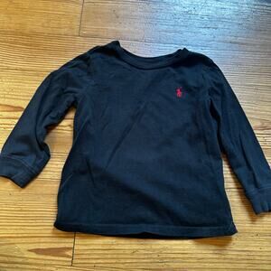 Ralph Lauren black cotton long sleeve emblem‎ shirt SIZE 24M